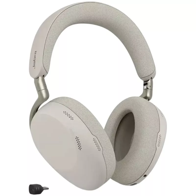 Jabra Evolve3 85 UC bezdrôtový over-ear headset s aktívnym potlačením hluku a Link 390C adaptérom, Warm Grey