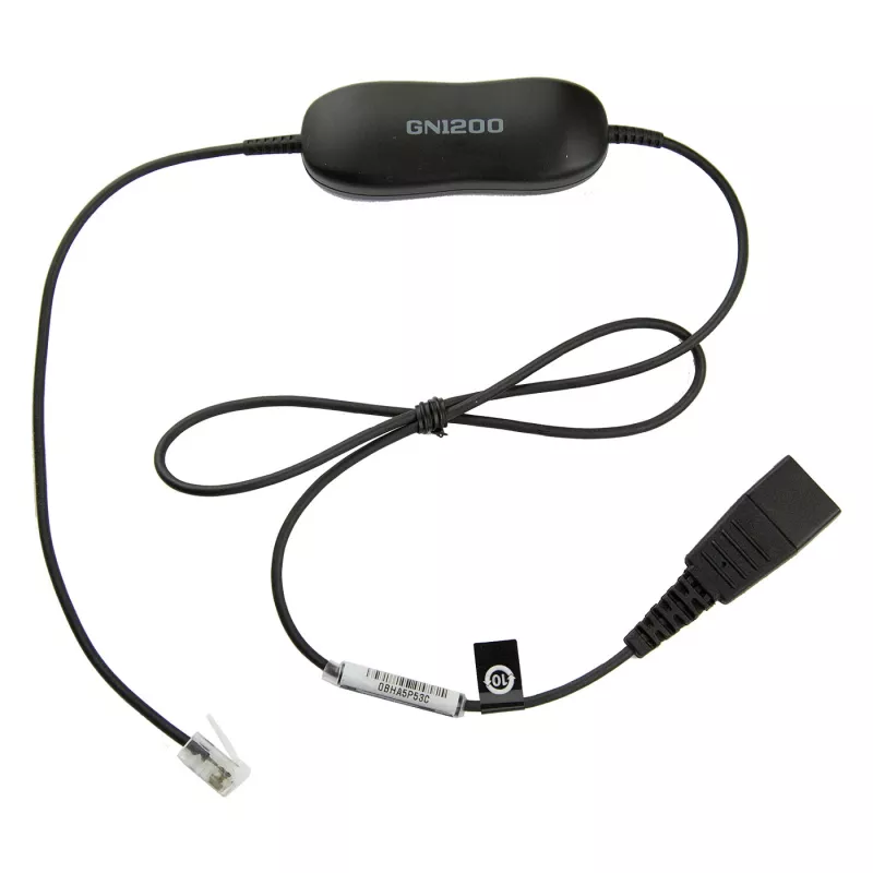 Slúchadlový kábel Jabra GN1200 Smart Cord QD na RJ10, 0,8 m, rovný, čierny (88001-99)