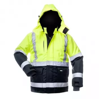 Bunda canvas hi-vis WJ-8946 žltá/modrá 3XL