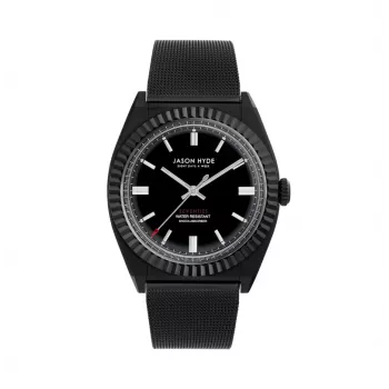 JASON HYDE MAN JH10009 40 mm nerezové hodinky quartz čierny ciferník kožený remienok