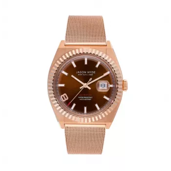 JASON HYDE MAN JH30005 quartzové hodinky 40 mm modrý ciferník strieborný náramok z nehrdzavejúcej ocele mesh
