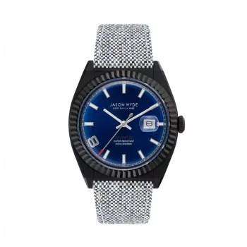 JASON HYDE MAN JH30006 40mm analógové quartzové hodinky modrý ciferník modrý textilný remienok