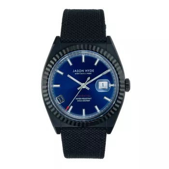 JASON HYDE MAN JH30008 40 mm quartz analógové hodinky čierny ciferník kožený náramok
