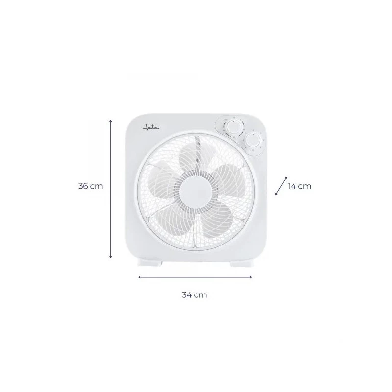 JATA JVVS3116 stojanový ventilátor, 45 W, 40 cm, 3 rýchlosti, oscilačný, biely