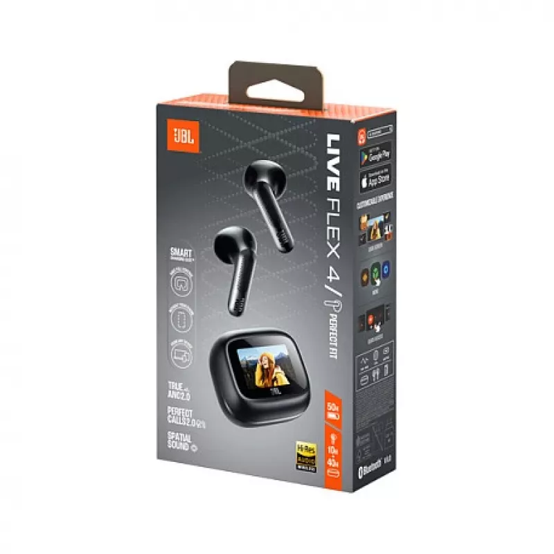 JBL LIVE Flex 4 True Wireless in-ear Bluetooth slúchadlá s adaptívnym potlačením hluku, Čierna