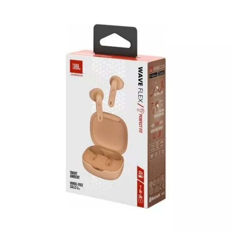 JBL Wave Flex TWS bezdrôtové slúchadlá do uší Bluetooth béžové EU