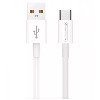 Jellico B1 Durable-Soft univerzálny USB na USB-C dátový a rýchlonabíjací PD 20 W kábel 1 m biely