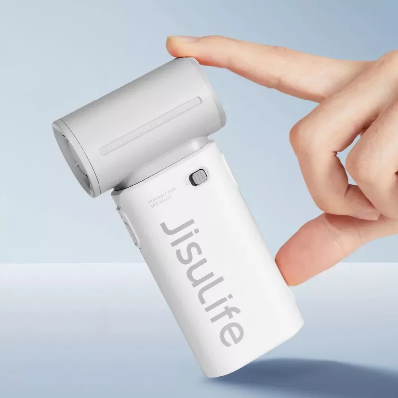 JISULIFE ručný ventilátor Life9 5000mAh prenosný USB ventilátor - sivý