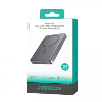 JOYROOM 20W kovová magnetická bezdrôtová power banka 10000mAh sivá