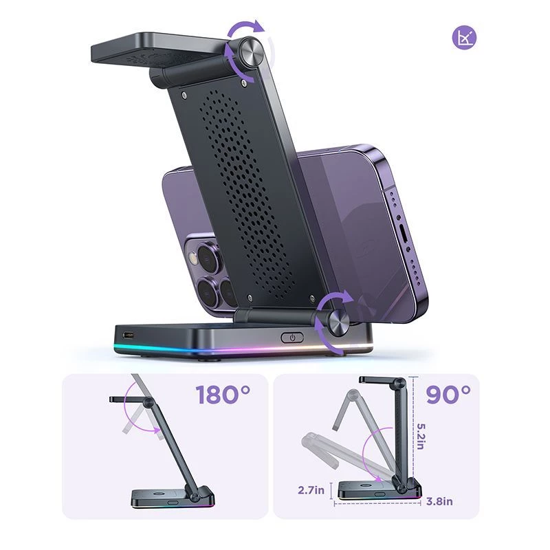 Joyroom 3-in-1 bezdrôtový nabíjací stojan pre iPhone, Apple Watch, AirPods - 15W rýchle nabíjanie, čierny (JR-WQN01)