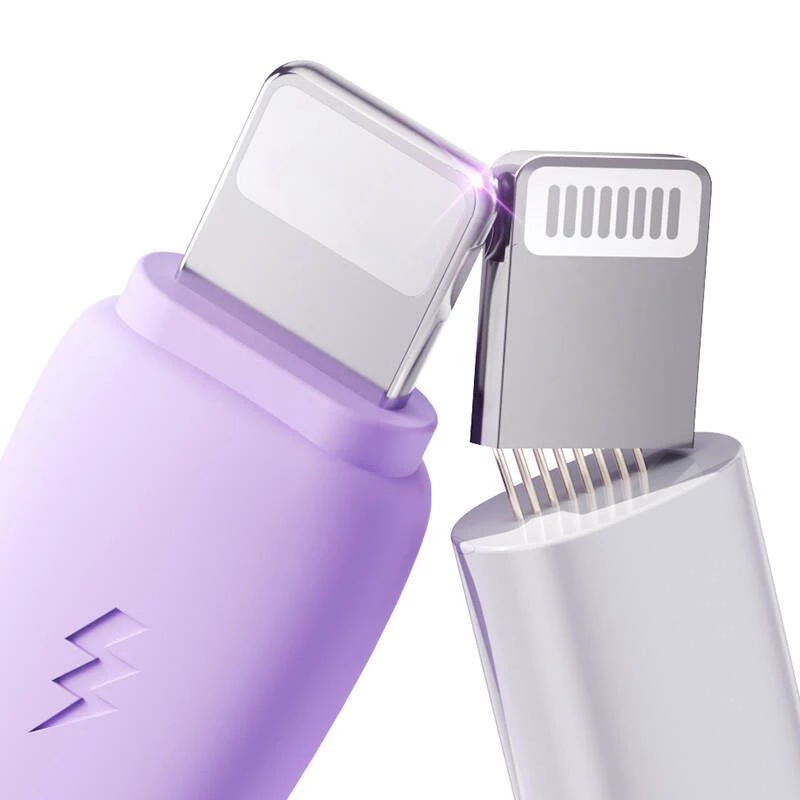 JOYROOM 3in1 farebný kábel USB na USB-C/Lightning/Micro USB 3.5A, 1m (fialový)