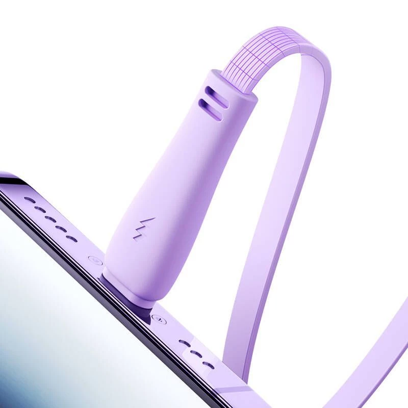 JOYROOM 3in1 farebný kábel USB na USB-C/Lightning/Micro USB 3.5A, 1m (fialový)