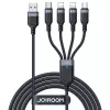 Joyroom 4-in-1 USB-A na 2x Lightning / USB-C / Micro USB nabíjací kábel, 3,5A, 1,2m, čierna (A18 séria)