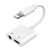 Joyroom adaptér Lightning na Lightning/3.5mm mini jack, 0,12 m, biely (S-Y104)