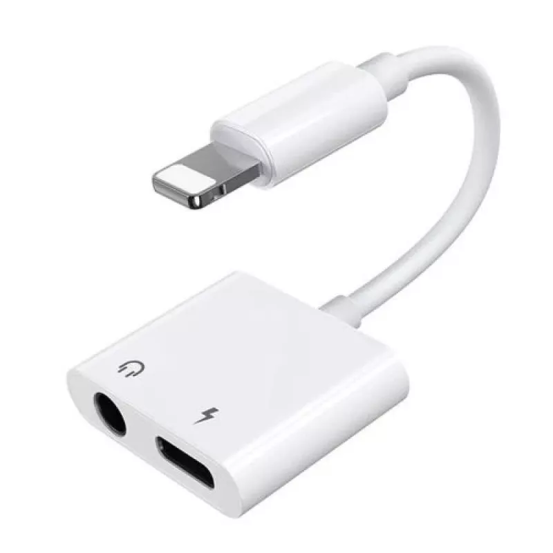 Joyroom adaptér Lightning na Lightning/3.5mm mini jack, 0,12 m, biely (S-Y104)