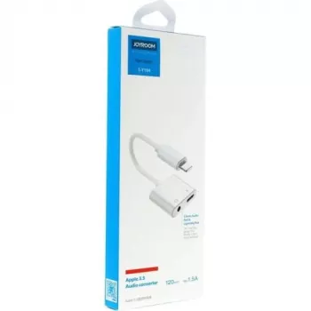 Joyroom adaptér Lightning na Lightning/3.5mm mini jack, 0,12 m, biely (S-Y104)