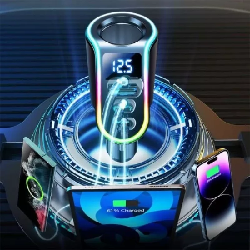 Joyroom nabíjačka do auta 4-in-1 Bluetooth FM transmitter PD 150W čierna (JR-CL21)