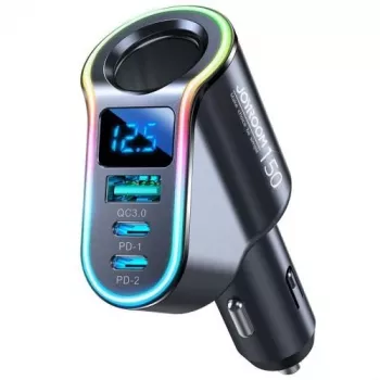 Joyroom nabíjačka do auta 4-in-1 Bluetooth FM transmitter PD 150W čierna (JR-CL21)