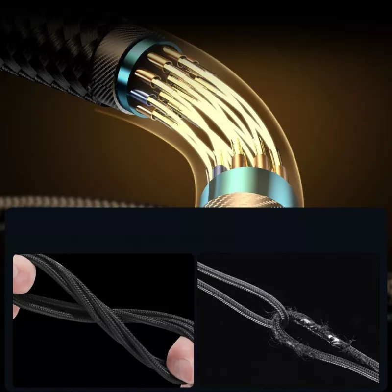 Joyroom Gaming kábel S-CC100A6 USB-C (zahnutý) / USB-C (rovný) 100W 1,2m - čierny
