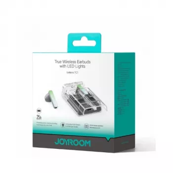 Joyroom IceLens Series True Wireless slúchadlá s LED svetlami, Bluetooth 5.3, TWS, AAC, SBC, čierna (JR-TC1-BLK)