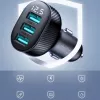Joyroom JR-CCD03 Autonabíjačka s digitálnym displejom, 3x USB-A, 17W, 3,4A, čierna