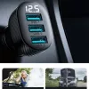 Joyroom JR-CCD03 Autonabíjačka s digitálnym displejom, 3x USB-A, 17W, 3,4A, čierna