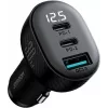 Joyroom JR-CCD04 auto nabíjačka 30W 2x USB-C USB-A s digitálnym displejom - čierna