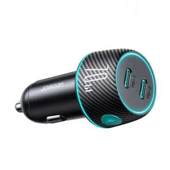Joyroom JR-CCN02 auto nabíjačka 2x USB-C 70W s LED podsvietením, čierna
