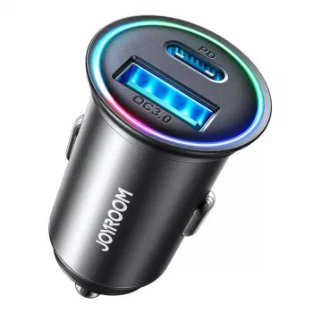 JOYROOM JR-CCN04 mini auto nabíjačka 60W USB-C PD 3.0 a USB-A QC 3.0, čierna