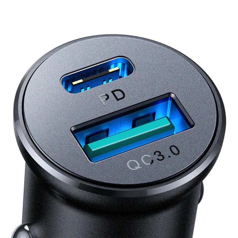 Joyroom JR-CCN05 mini auto nabíjačka 30W USB-A USB-C čierna