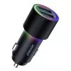 JOYROOM JR-CL10 auto nabíjačka 2x USB 24W LED podsvietenie čierna