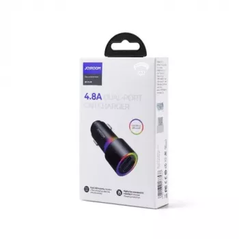 JOYROOM JR-CL10 auto nabíjačka 2x USB 24W LED podsvietenie čierna