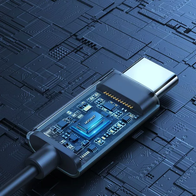 Joyroom JR-EC06 Drôtové slúchadlá do uší s ovládačom a mikrofónom, USB-C, sivé