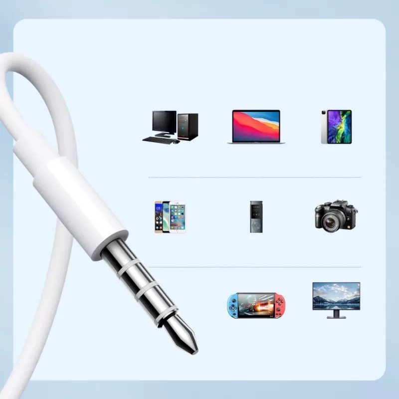Joyroom JR-EW01 In-Ear káblové mini slúchadlá s diaľkovým ovládaním - biele