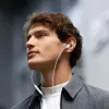 Joyroom JR-EW01 In-Ear káblové mini slúchadlá s diaľkovým ovládaním - biele