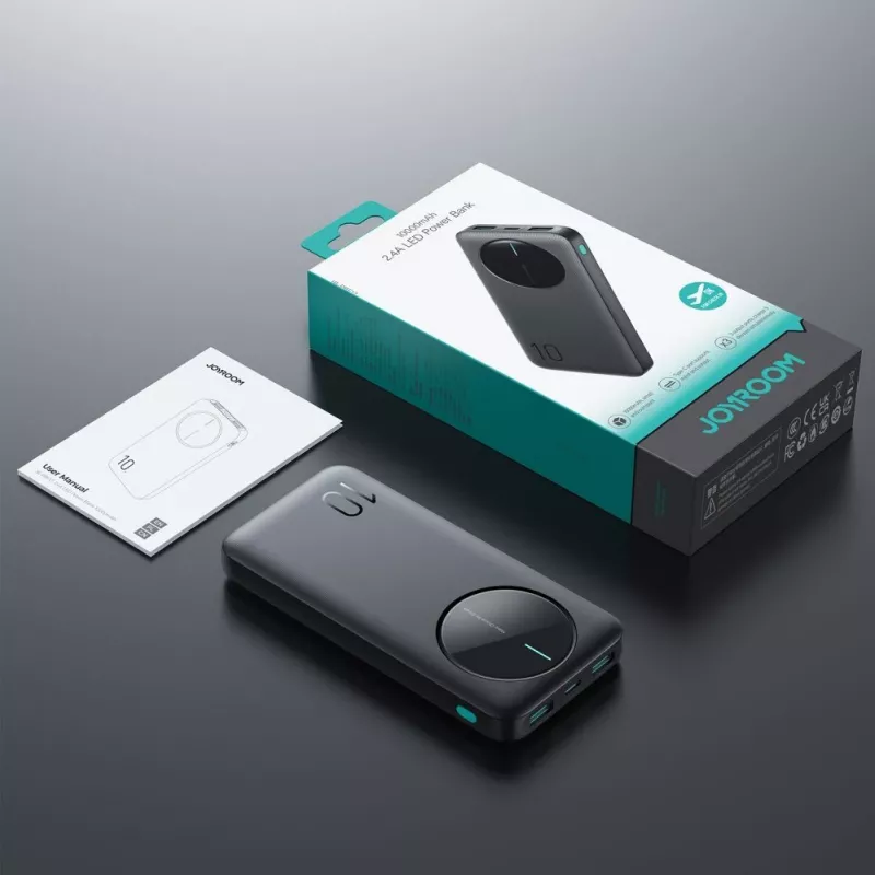 Joyroom JR-PBF12 Power Bank 10000mAh 2,4A 2x USB-A 1x USB-C čierna