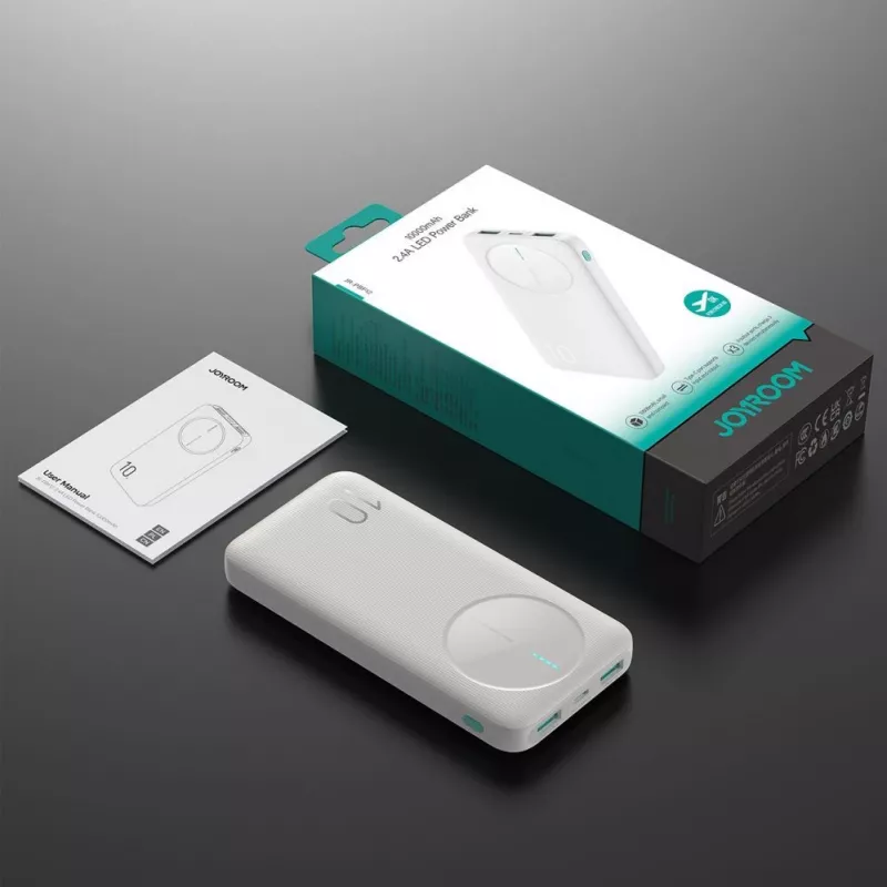 Joyroom JR-PBF12 power banka 10000mAh 2.4A Dual USB-A USB-C biela
