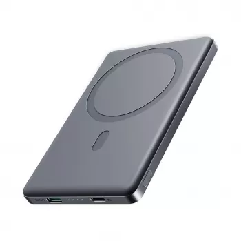 Joyroom JR-PBM08 5000mAh 20W Ultra-Thin Magnetická Bezdrôtová Power Banka - Sivá