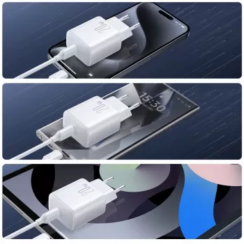 JOYROOM JR-TCF20 20W USB-C napájací zdroj s káblom USB-C na USB-C (1m)