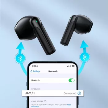 JOYROOM JR-TL11 True Wireless slúchadlá s ENC, IPX4 ochrana proti vode, Bluetooth 5.3, dotykové ovládanie, čierne