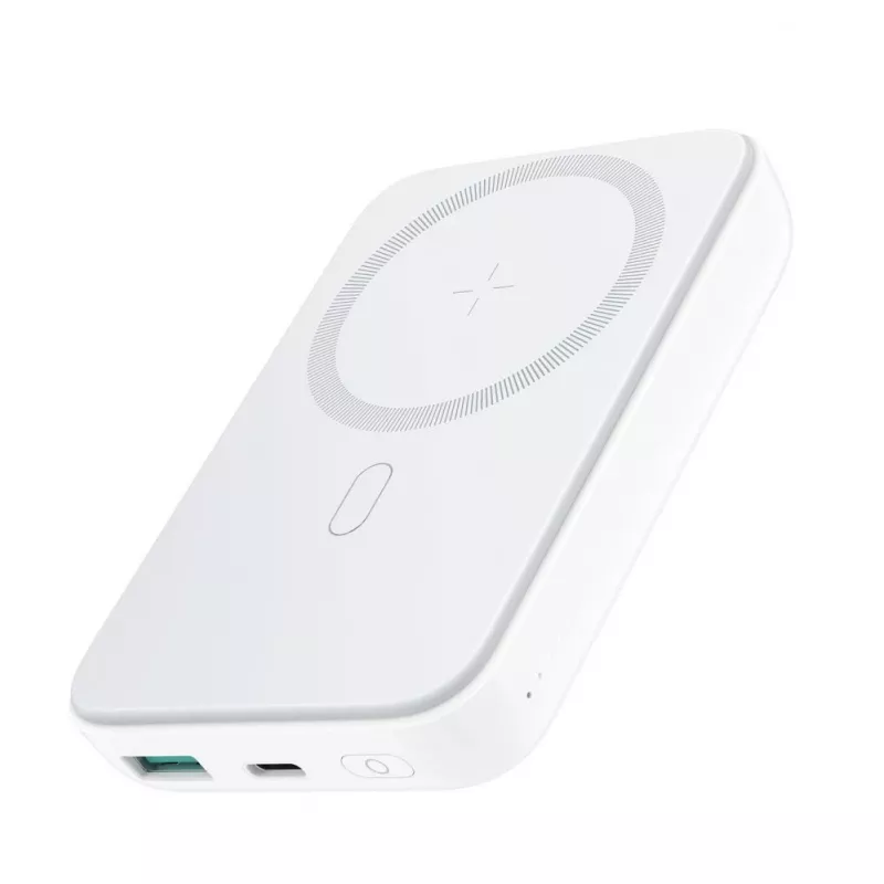Joyroom JR-W020 20W mini magnetická bezdrôtová powerbanka 10000mAh biela s USB-na-Type-C 0,25m káblom