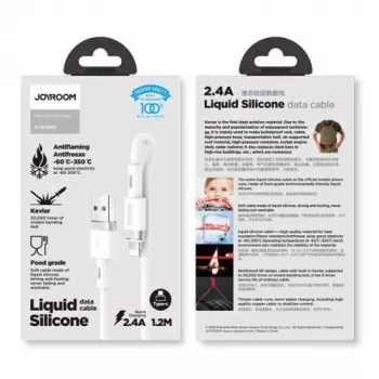 Joyroom Lightning - USB kábel 2,4A, 1,2m, biely (S-1224N2)