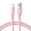 Joyroom Multi-Color Series USB-A na USB-C rýchlonabíjací a dátový kábel, 100W, 1m, ružová (S-A34)