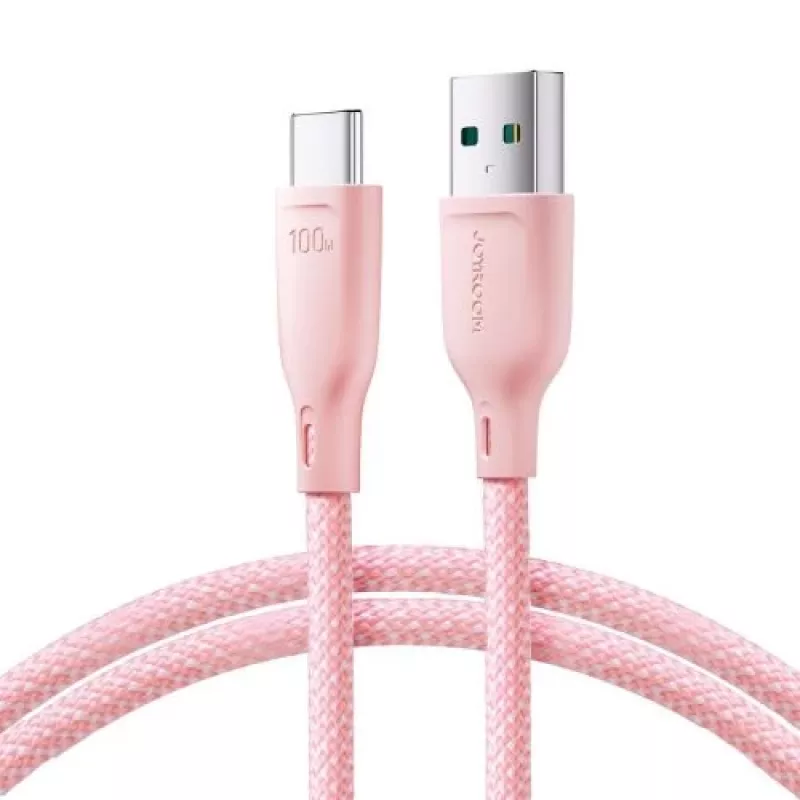 Joyroom Multi-Color Series USB-A na USB-C rýchlonabíjací a dátový kábel, 100W, 1m, ružová (S-A34)