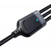 JOYROOM S-1T3018A18 3-in-1 multi nabíjací kábel USB-A na USB-C/Micro-USB/Lightning, 30cm pletený nylon, 3.5A, čierny