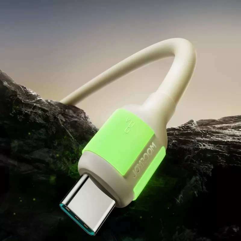 JOYROOM S-A53 USB-A na USB-C kábel s fluorescenčným hrotom 1,2 m béžový