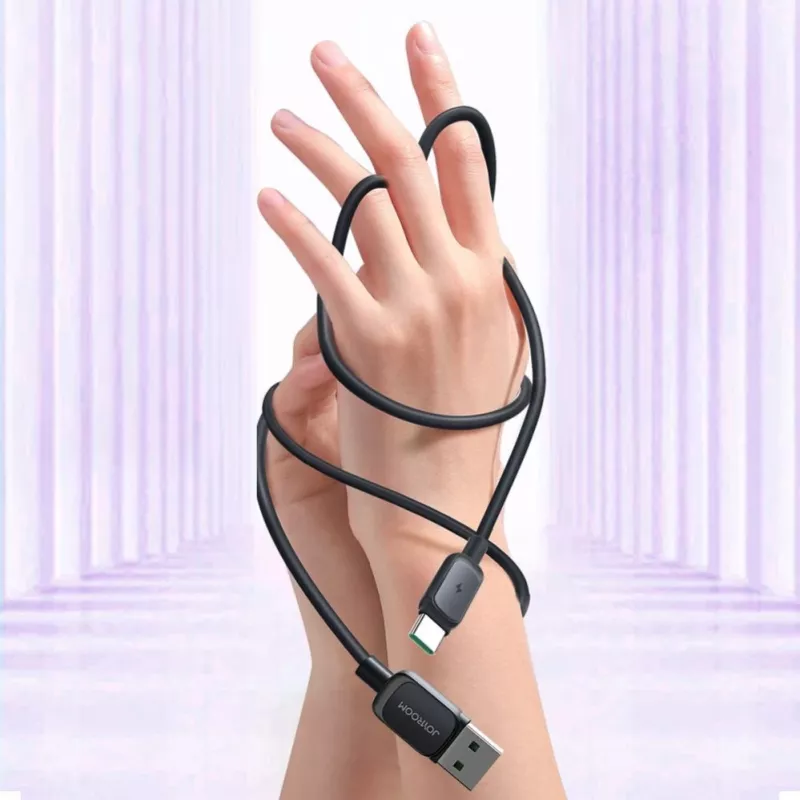JOYROOM S-AC027A141B 1,2 m USB-A na Lightning pletený kábel, čierna