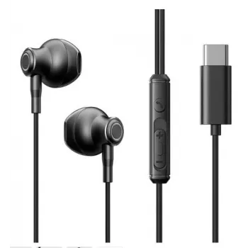 Joyroom TYPE-C Series JR-EC07 USB-C in-ear slúchadlá kovové čierna