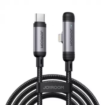 JOYROOM Type-C na Lightning EnjoyX Series 90° kábel A56, 30W, 480Mbps, 1,2m, čierny (S-A56)