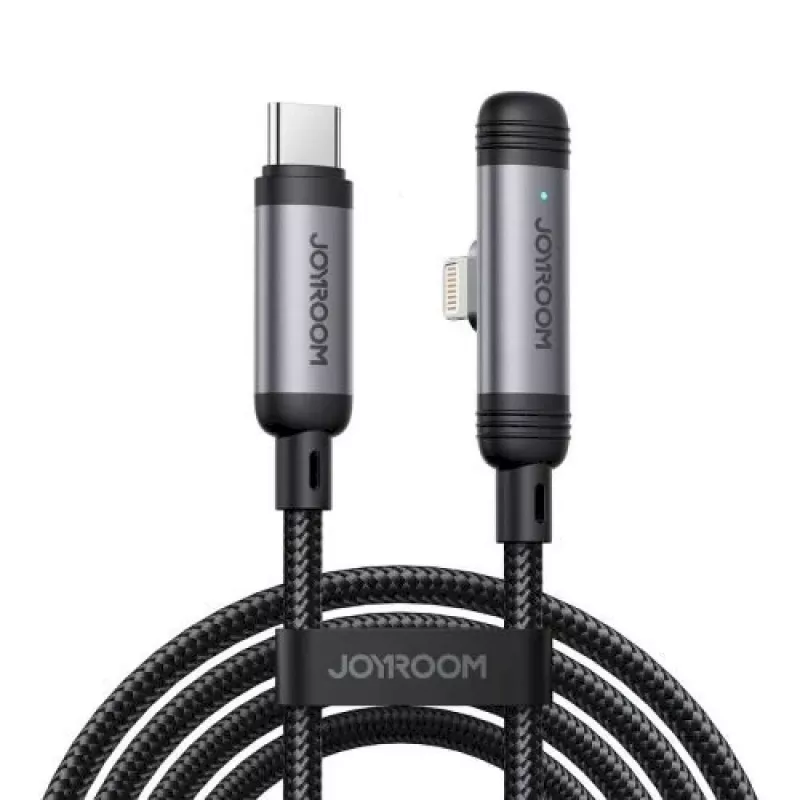 JOYROOM Type-C na Lightning EnjoyX Series 90° kábel A56, 30W, 480Mbps, 1,2m, čierny (S-A56)
